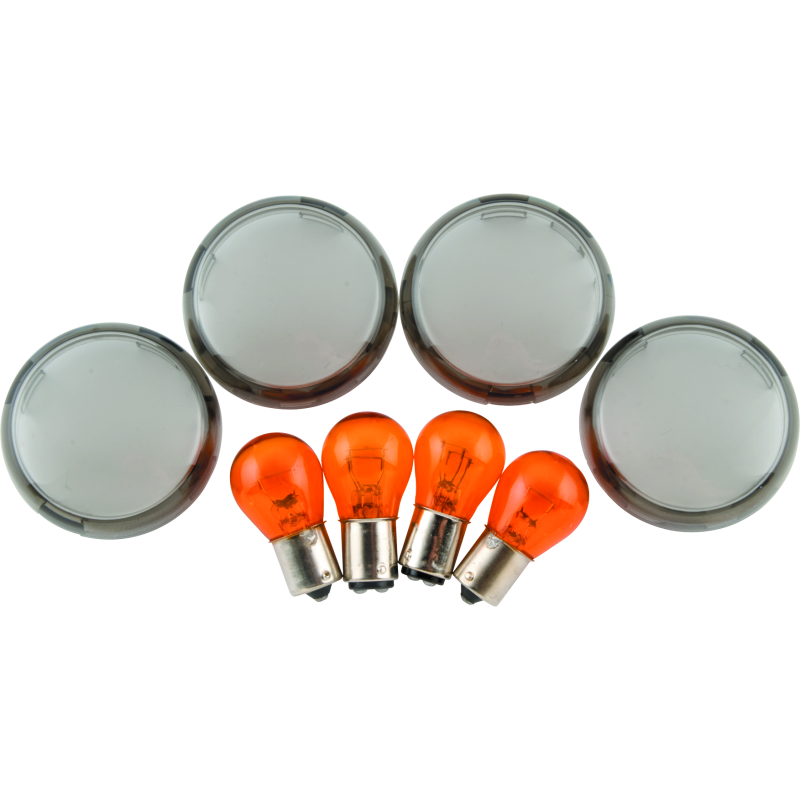 Bikers Choice 00-10 FXST FXD Smoked Turn Signal Lens & Amber Bulb Kit Replaces H-D 69304-02-tuningsupply.com