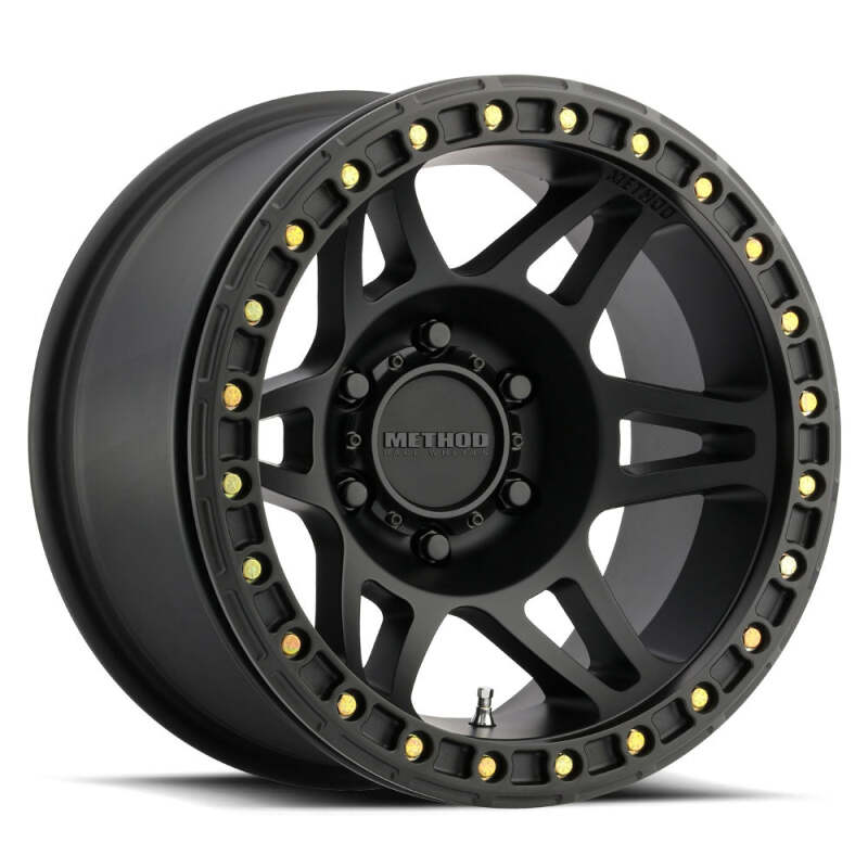 Method MR106 Beadlock 17x9 -44mm Offset 8x6.5 130.81mm CB Matte Black w/BH-H36125 Wheel-tuningsupply.com