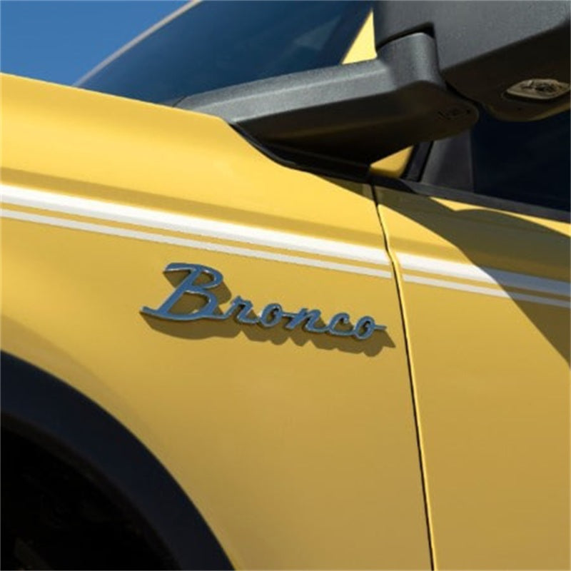 

Ford Racing M-1447-BSS - FRPM-1447-BSS - Ford Racing 21-23 Bronco Script Fender Badge - Silver - Shipped in Europe - Tuningsupply.com

