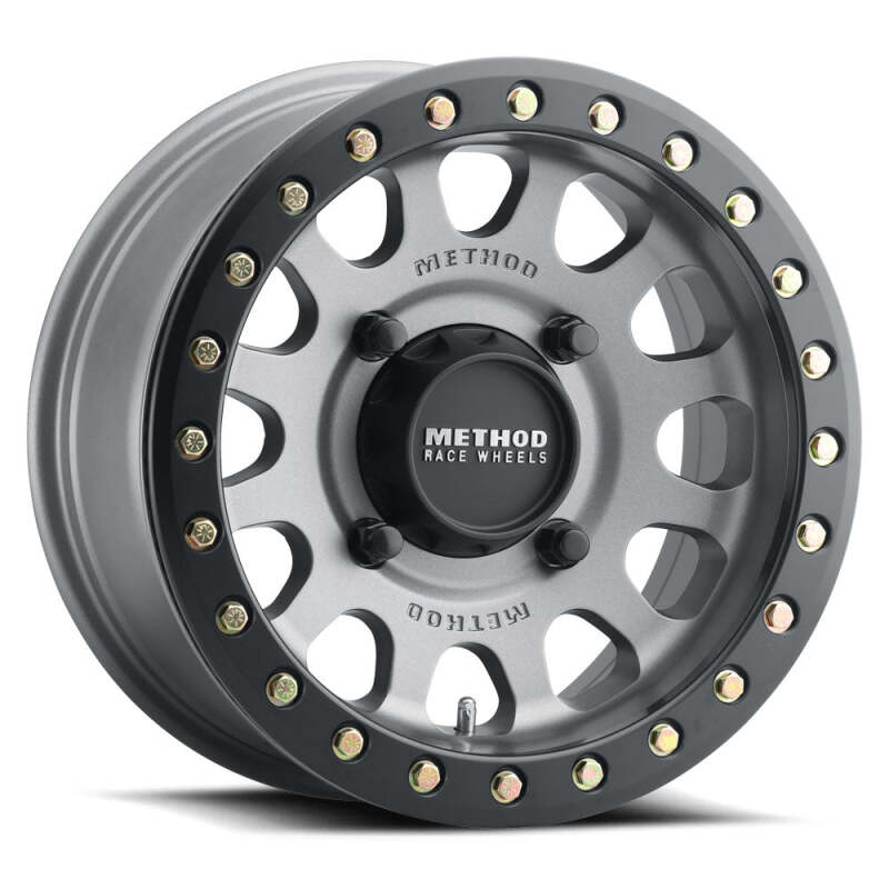 Method MR401 UTV Beadlock 15x6 / 5+1/49mm Offset / 5x4.5 / 72mm CB Titanium Wheel - Matte Black Ring-tuningsupply.com