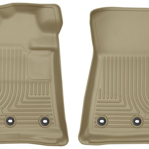 Husky Liners 13-16 Lexus LX570 / 13-16 Toyota Land Cruiser WeatherBeater Front Tan Floor Liners-tuningsupply.com