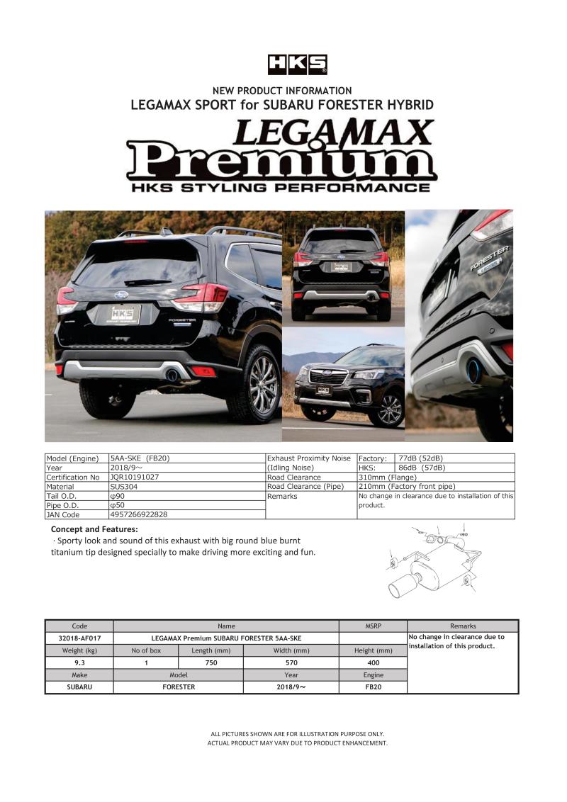 

HKS 32018-AF017 - HKS32018-AF017 - HKS LEGAMAX Premium Subaru Forester 5AA-SKE - Shipped in Europe - Tuningsupply.com
