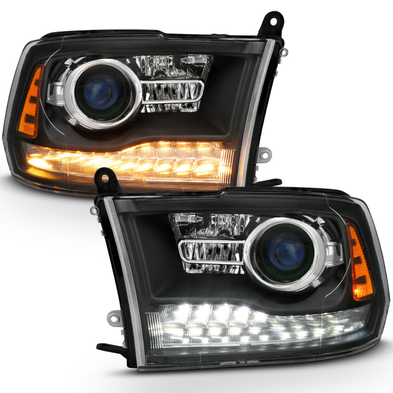 

ANZO 111489 - ANZ111489 - ANZO 2009-2018 Dodge Ram 1500 Projector Headlights Plank Style Halo w/Switchback Matte Black - Shipped in Europe - Tuningsupply.com
