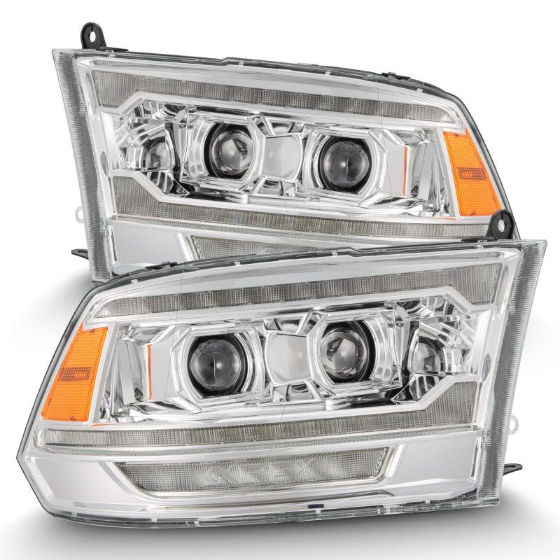 AlphaRex 09-18 Ram 1500 PRO-Series Proj Headlights Chrome w/ Sequential Signal and Top/Middle DRL-tuningsupply.com