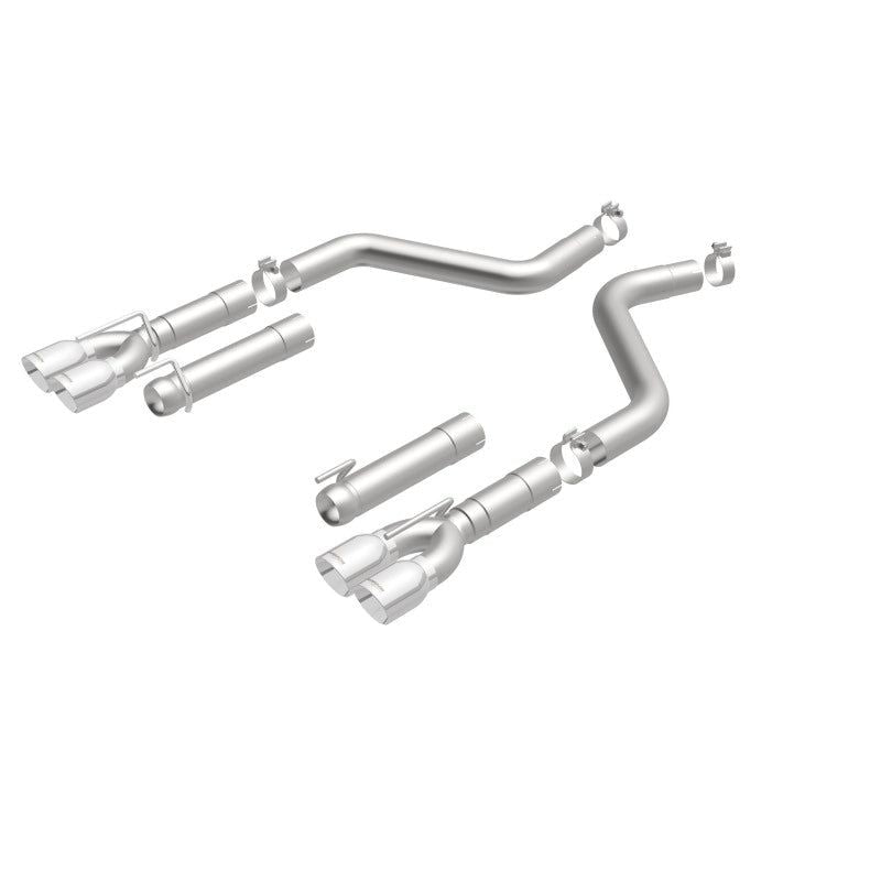 MagnaFlow Axle-Back, SS, 3in, Quad Split Rear 3.5 Tips 2015 Dodge Challenger incl SRT Hellcat-tuningsupply.com