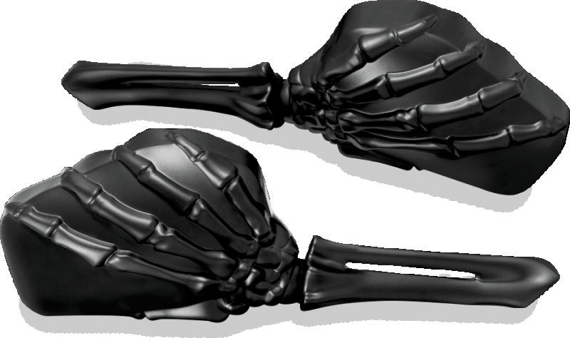 Kuryakyn Skeleton Hand Mirrors Black/Black-tuningsupply.com