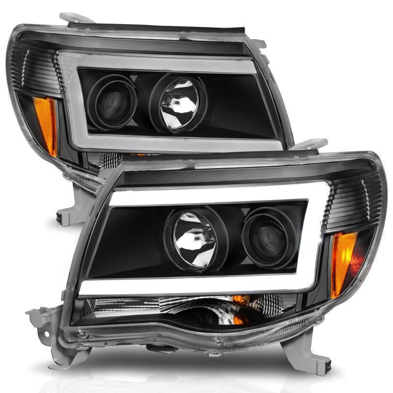 ANZO 05-09 Toyota Tacoma Projector Light Bar Style Headlights w/ C Light Bar-tuningsupply.com