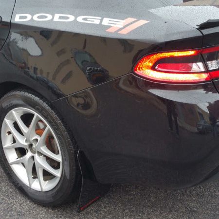 Rally Armor 13-16 Dodge Dart Black UR Mud Flap w/ Red Logo-tuningsupply.com