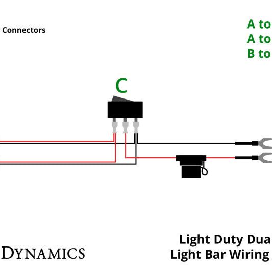 Diode Dynamics Light Duty Dual Output Light Bar Wiring Harness-tuningsupply.com