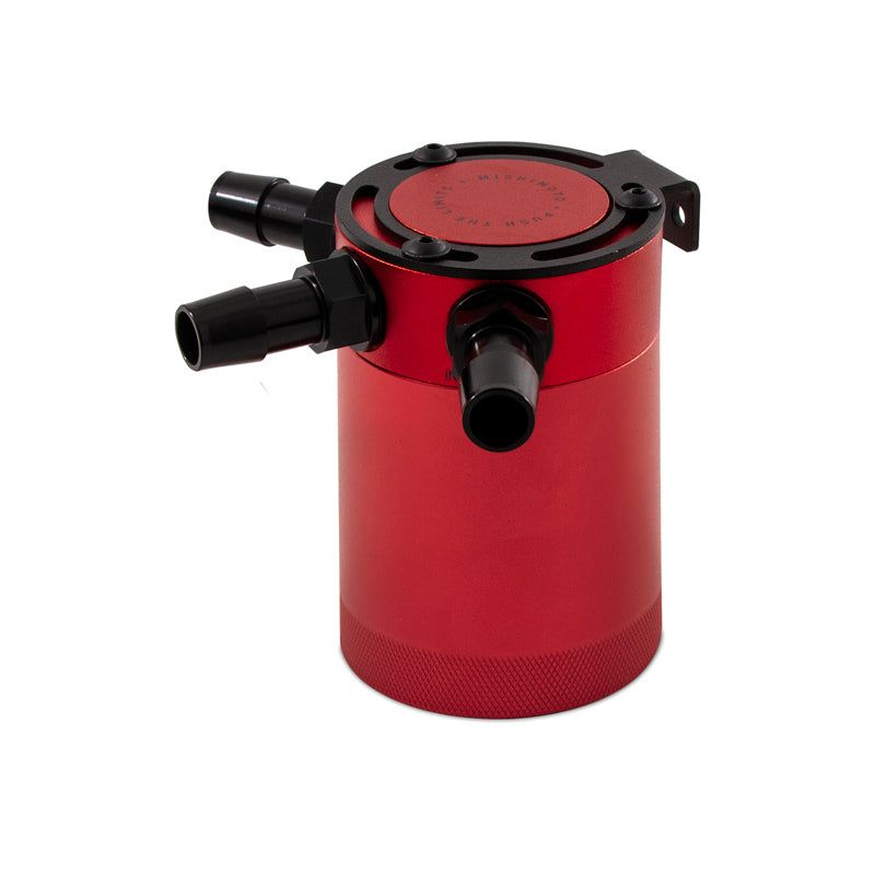 Mishimoto Compact Baffled Oil Catch Can 3-Port - Red-Oil Catch Cans-Mishimoto-MISMMBCC-CBTHR-RD-SMINKpower Performance Parts