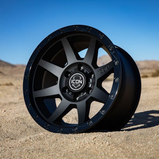 ICON Rebound 17x8.5 6x5.5 0mm Offset 4.75in BS 106.1mm Bore Double Black Wheel-tuningsupply.com