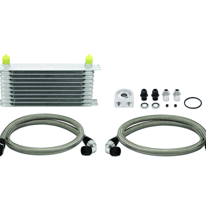 Mishimoto Universal 10 Row Oil Cooler Kit (Metal Braided Lines)-tuningsupply.com