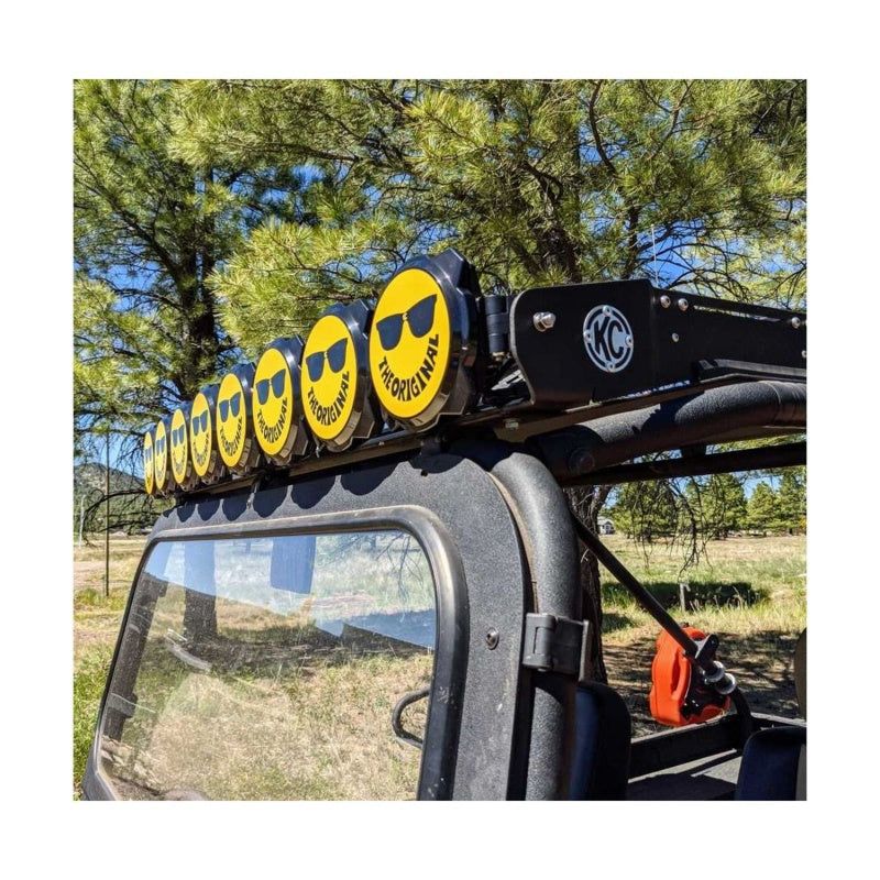 KC HiLiTES 6in. Hard Cover for Gravity Pro6 LED Lights (Single) - Smiley Face- Yellow/Black KC Logo-tuningsupply.com