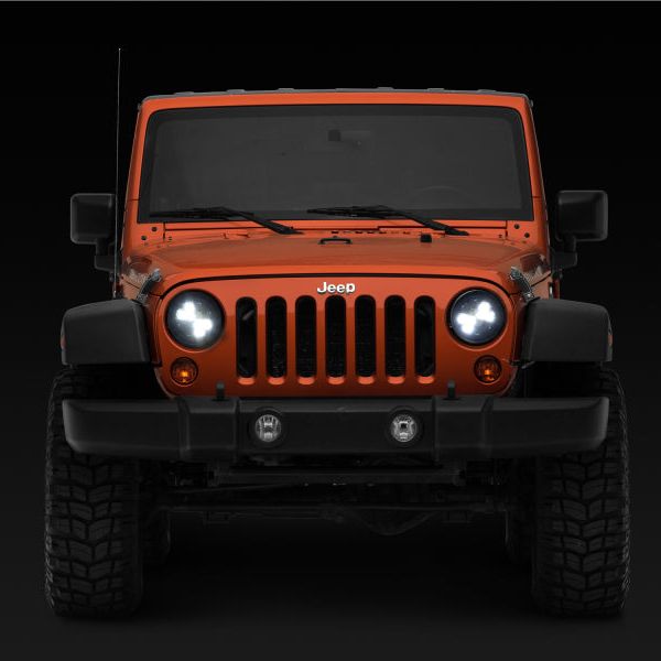 Raxiom 97-18 Jeep Wrangler TJ/JK Axial Spider LED Headlight w/ Amber DRL- Chrome Hsng (Clear Lens) - SMINKpower Performance Parts RAXJ108047 Raxiom