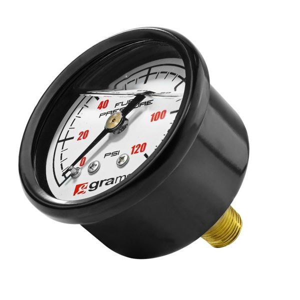 Grams Performance Universal 0-120 PSI Fuel Pressure Gauge - White Face-tuningsupply.com