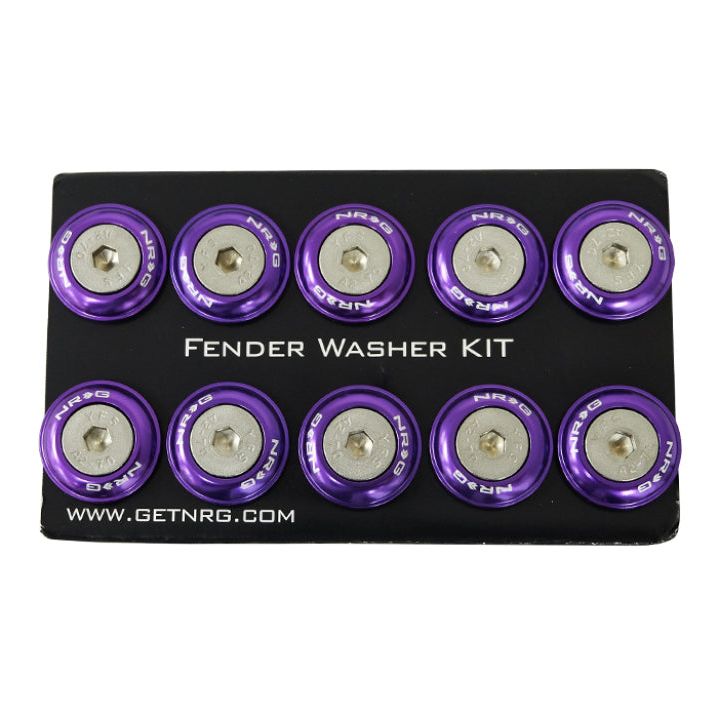 NRG Fender Washer Kit w/Rivets For Plastic (Purple) - Set of 10-tuningsupply.com