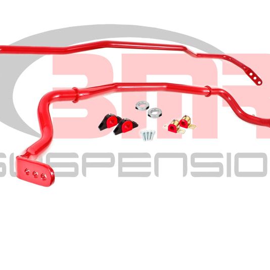 BMR 15-17 S550 Mustang Front & Rear Sway Bar Kit w/ Bushings - Red-tuningsupply.com