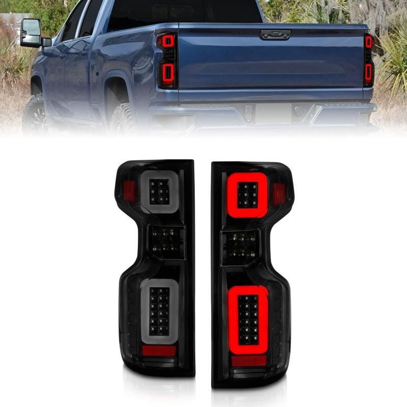 Anzo 19-21 Chevy Silverado Full LED Tailights Black Housing Smoke Lens G2 (w/C Light Bars)-tuningsupply.com