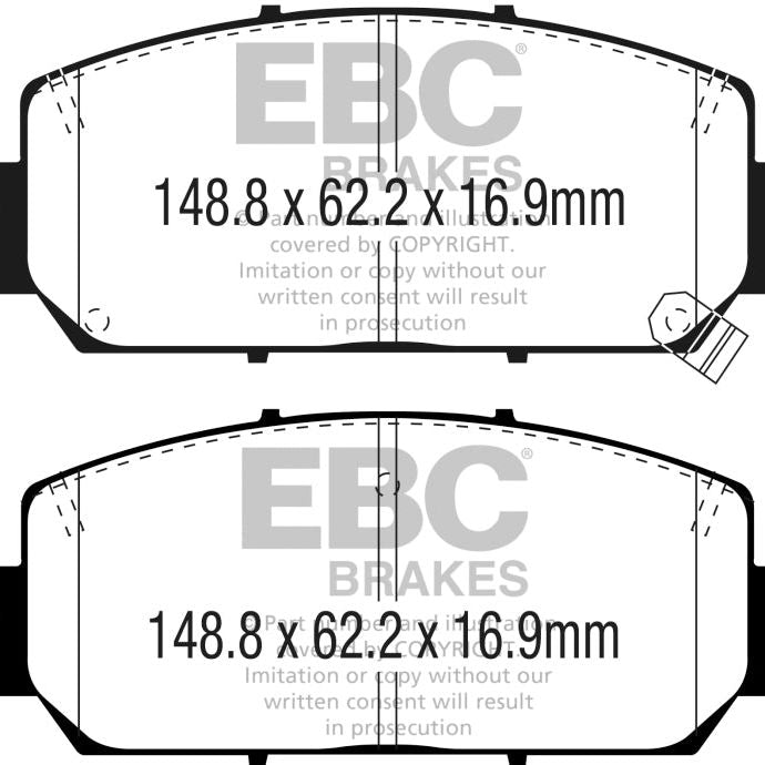 EBC 16+ Acura ILX 2.4 Redstuff Front Brake Pads-tuningsupply.com