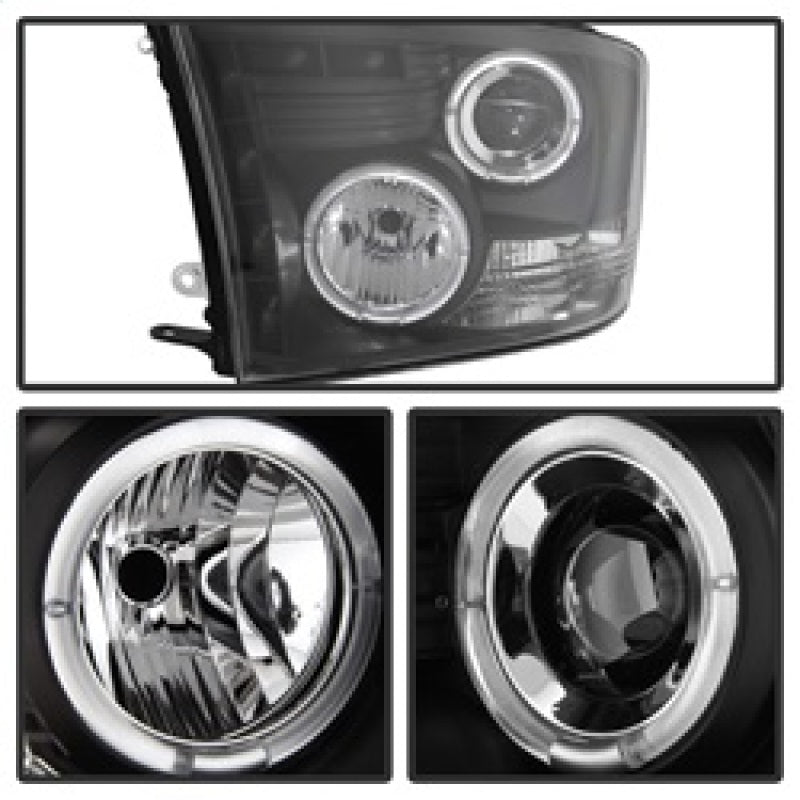 Spyder Dodge Ram 1500 09-14 10-14 Projector Headlights Halogen- LED Halo LED - Blk PRO-YD-DR09-HL-BK-Headlights-SPYDER-SPY5010032-SMINKpower Performance Parts