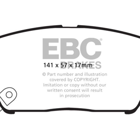 EBC 09+ Hyundai Genesis Coupe 2.0 Turbo Redstuff Front Brake Pads-tuningsupply.com