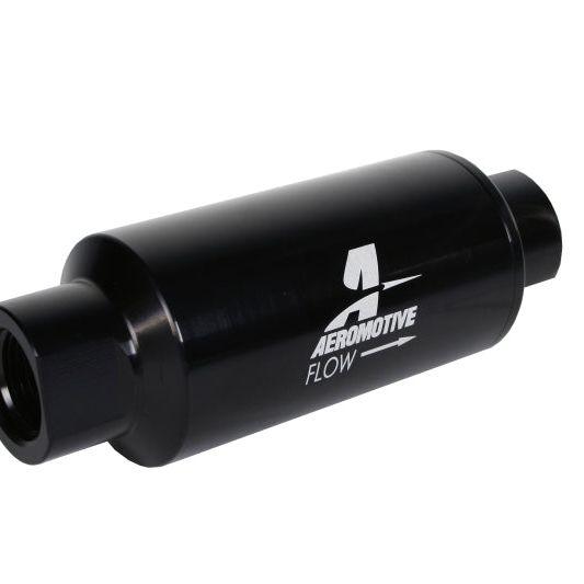 Aeromotive In-Line Filter 10AN 10 Micron Microglass Element Bright-Dip Black 2in OD-tuningsupply.com