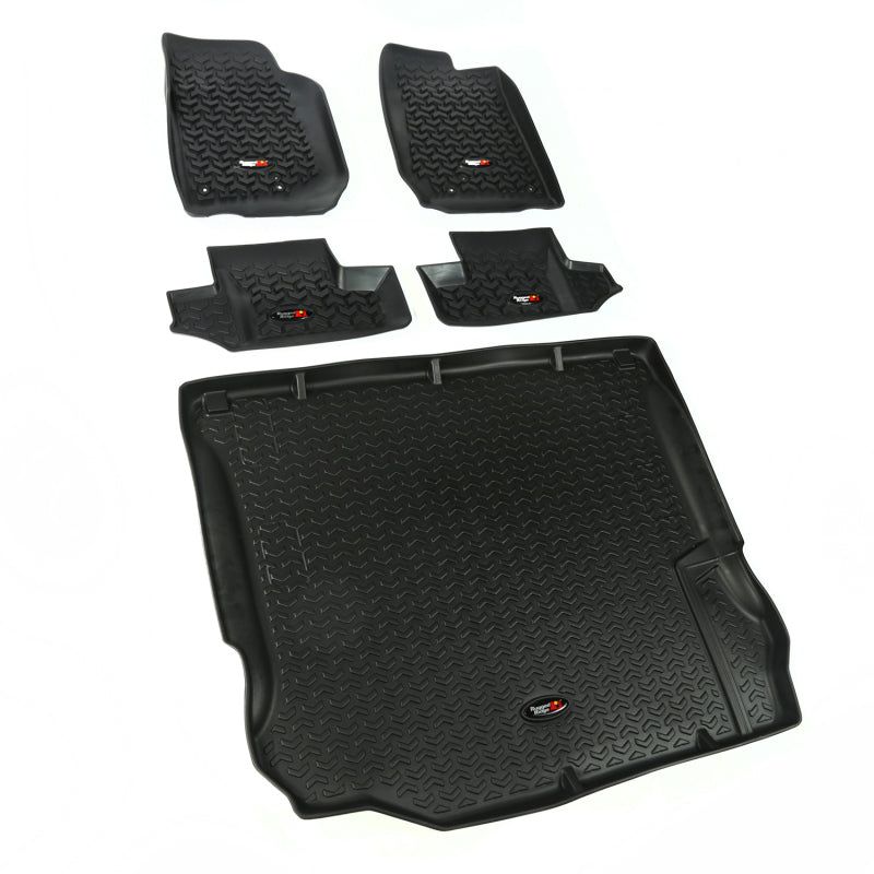 Rugged Ridge Floor Liner Front/Rear/Cargo Black 2011-2018 Jeep Wrangler JK 2 Dr - SMINKpower Performance Parts RUG12988.03 Rugged Ridge