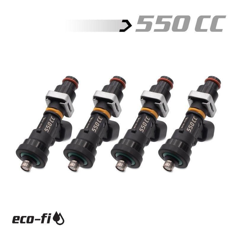 BLOX Racing Eco-Fi Street Injectors 550cc/min w/1/2in Adapter Honda B/D/H Series (Set of 4)-tuningsupply.com