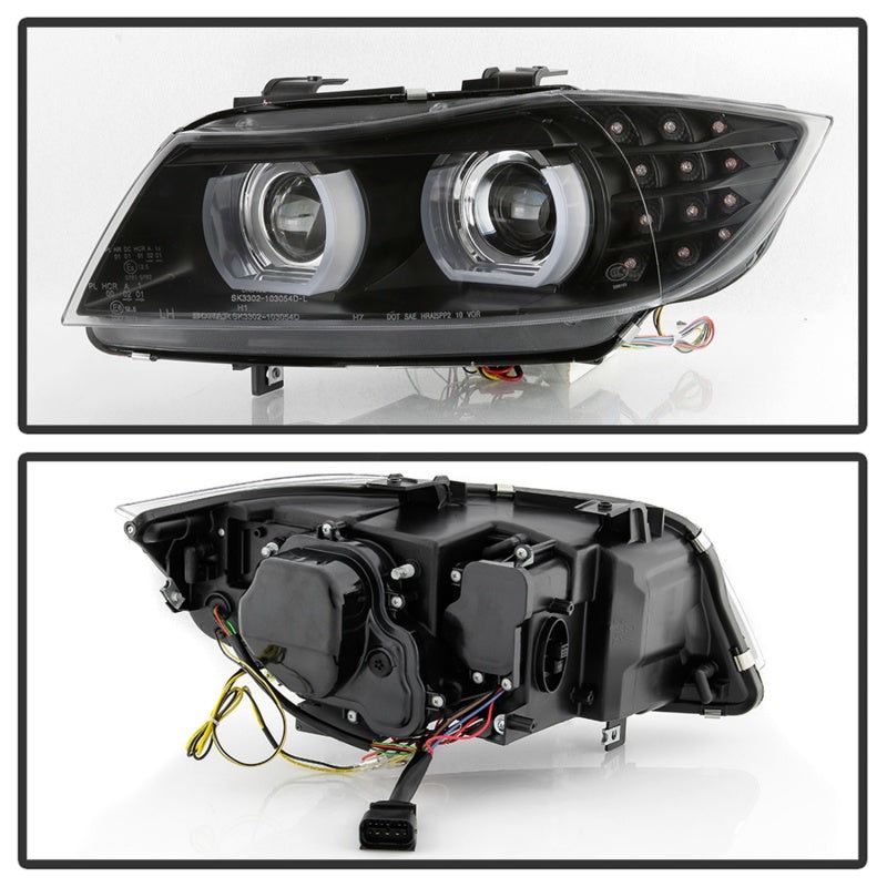 Spyder 09-12 BMW E90 3-Series 4DR HID w/ AFS Only - LED Turn - Black - PRO-YD-BMWE9009-AFSHID-BK-Headlights-SPYDER-SPY5086495-SMINKpower Performance Parts