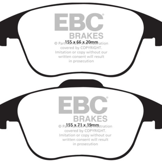 EBC 15-19 Audi Q3 2.0 Turbo Greenstuff Front Brake Pads-tuningsupply.com