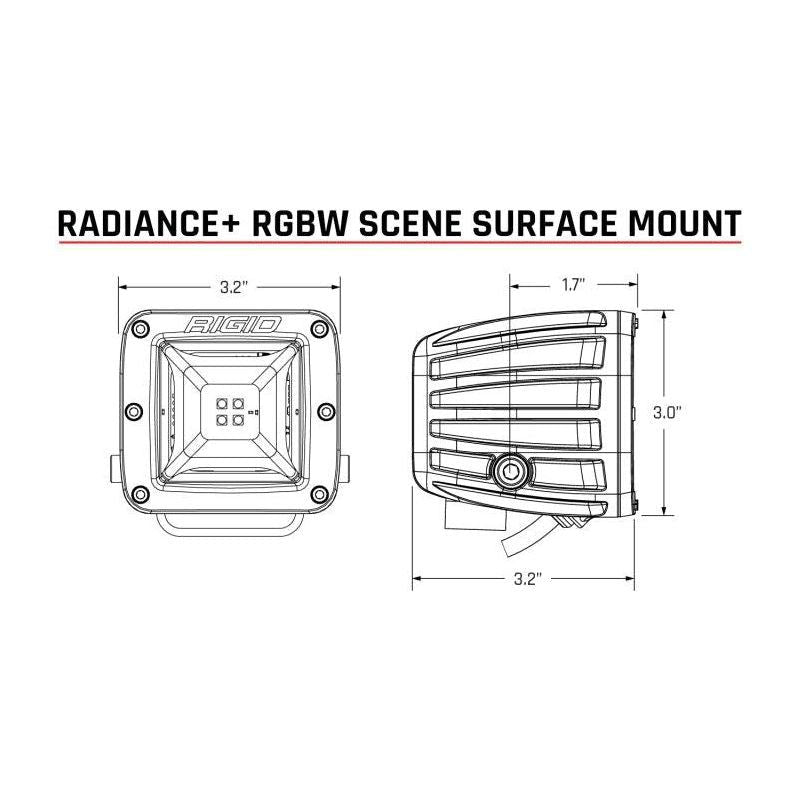 Rigid Industries Radiance+ Scene RGBW Surface Mount - Pair - SMINKpower Performance Parts RIG682053 Rigid Industries