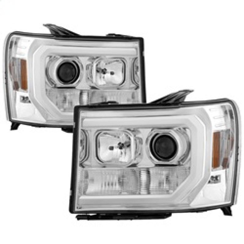 Spyder GMC Sierra 1500/2500/3500 07-13 V2 Projector Headlights - Chrome PRO-YD-GS07V2-LBDRL-C-Headlights-SPYDER-SPY5083647-SMINKpower Performance Parts