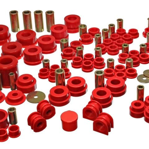 Energy Suspension 02-09 Nissan 350Z / 03-07 Infiniti G35 Coupe Red Hyper-Flex Master Bushing Set-tuningsupply.com