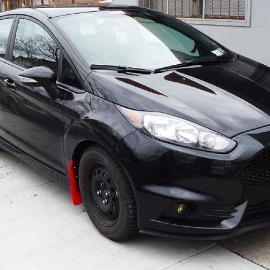 Rally Armor 13-19 USDM Ford Fiesta ST Black UR Mud Flap w/ Red Logo-Mud Flaps-Rally Armor-RALMF29-UR-BLK/RD-SMINKpower Performance Parts