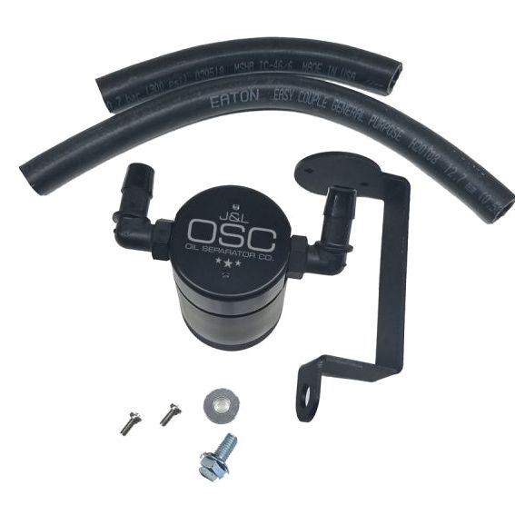 J&L 05-23 Dodge Charger 5.7L Hemi Passenger Side Oil Separator 3.0 - Black Anodized-tuningsupply.com