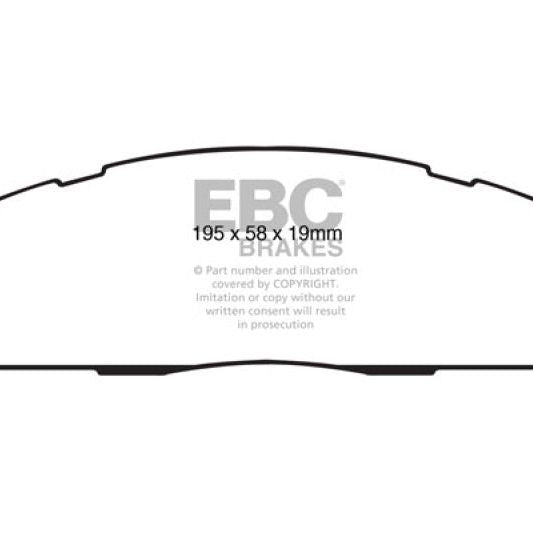 EBC 09-11 Dodge Ram 2500 Pick-up 5.7 2WD/4WD Yellowstuff Rear Brake Pads-tuningsupply.com