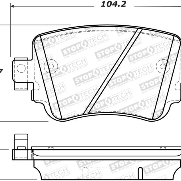 StopTech 14-19 Volkswagen GTI Rear Street Brake Pads w/Shims-Brake Pads - OE-Stoptech-STO308.17790-SMINKpower Performance Parts