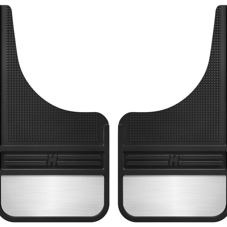 Husky Liners Universal 12in Wide Black Rubber Front Mud Flaps w/ Weight-tuningsupply.com