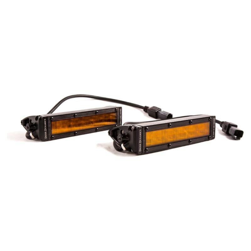 Diode Dynamics 6 In LED Light Bar Single Row Straight SS6 - Amber Wide Light Bar (Pair)-tuningsupply.com