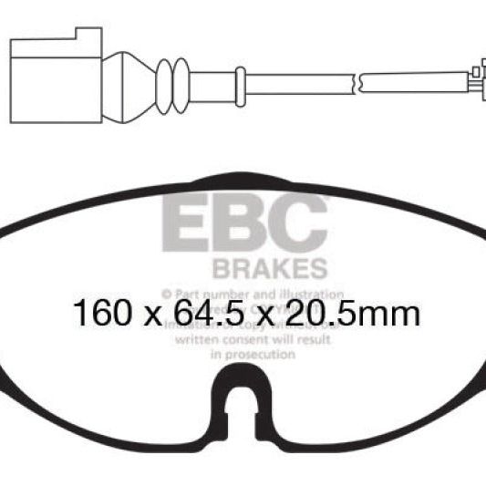 EBC 14+ Audi A3 1.8 Turbo Yellowstuff Front Brake Pads-tuningsupply.com