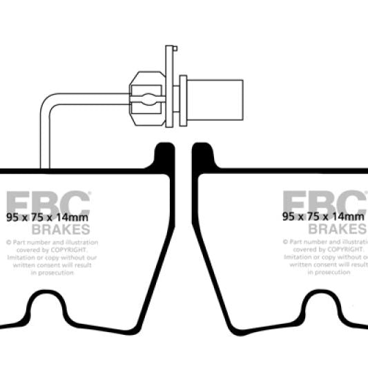 EBC 06-09 Audi RS4 4.2 (Cast Iron Rotors) Redstuff Front Brake Pads-tuningsupply.com