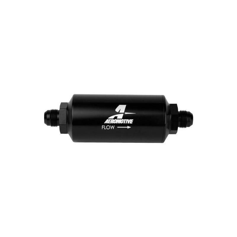 Aeromotive In-Line Filter - AN-08 size Male - 10 Micron Microglass Element - Bright-Dip Black-tuningsupply.com