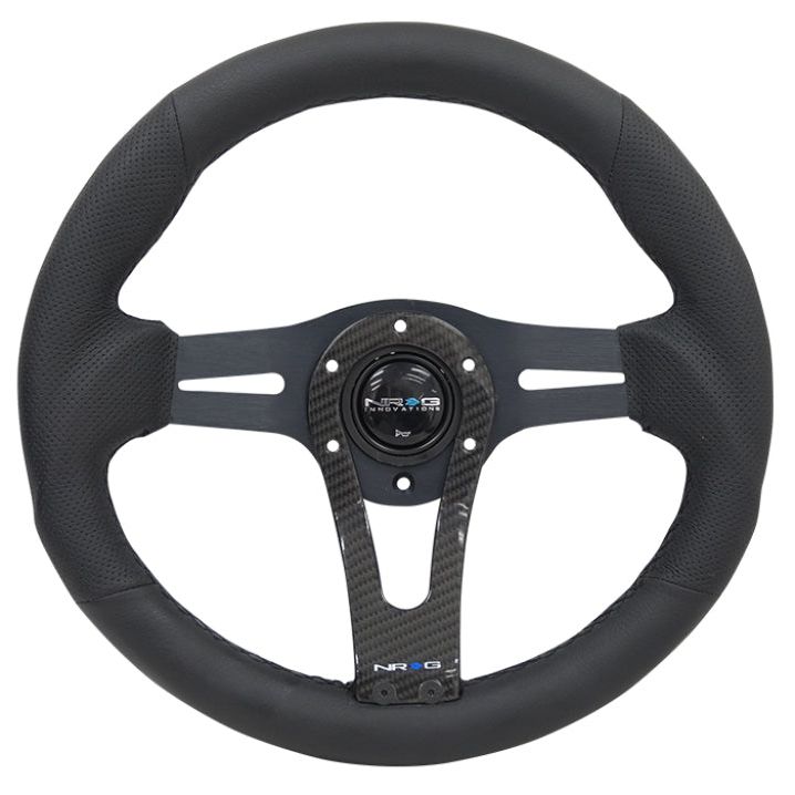 NRG Reinforced Steering Wheel (320mm) w/Carbon Center Spoke-tuningsupply.com