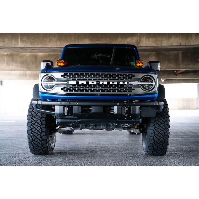 DV8 Offroad 21-22 Ford Bronco Factory Front Bumper License Relocation Bracket - Side-tuningsupply.com