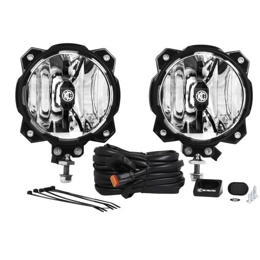 KC HiLiTES 6in. Pro6 Gravity LED Light 20w Single Mount SAE/ECE Driving Beam (Pair Pack System)-tuningsupply.com