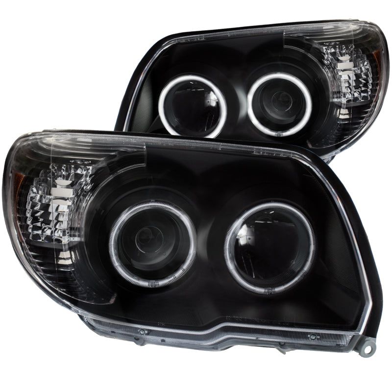 ANZO 2006-2009 Toyota 4Runner Projector Headlights w/ Halo Black-tuningsupply.com