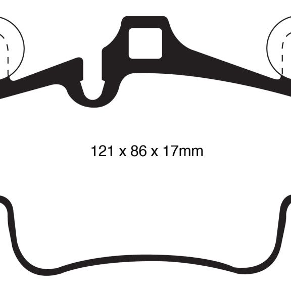 EBC 07-08 Porsche 911 (997) (Cast Iron Rotor only) 3.6 Carrera 2 Yellowstuff Front Brake Pads-tuningsupply.com