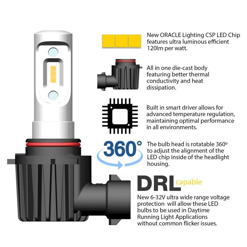 Oracle 9007 - VSeries LED Headlight Bulb Conversion Kit - 6000K SEE WARRANTY-tuningsupply.com