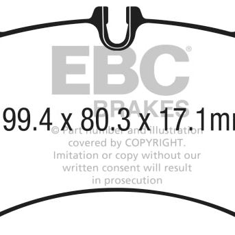 EBC 17-18 Porsche 718 Boxster 2.5L Redstuff Front Brake Pads-tuningsupply.com