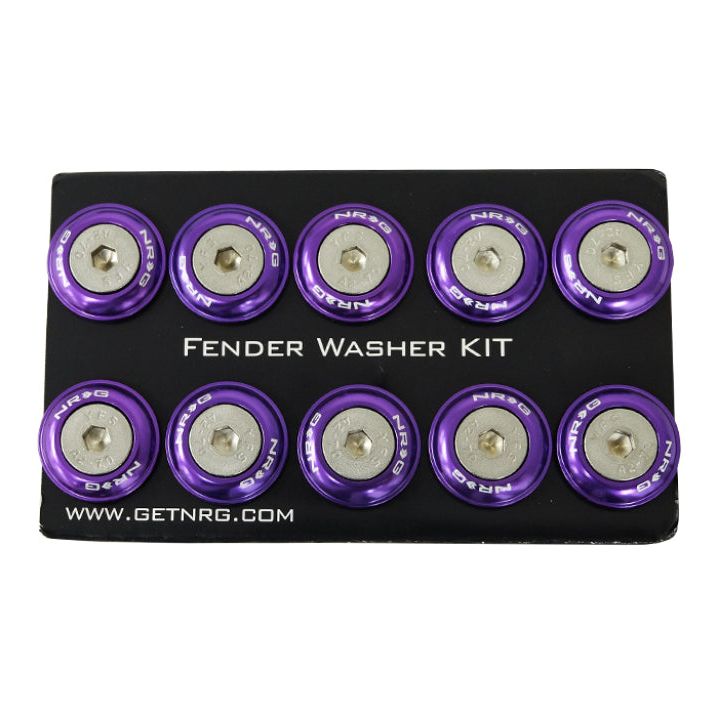 NRG Fender Washer Kit w/Rivets For Plastic (Purple) - Set of 10-tuningsupply.com